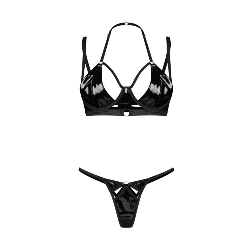 Комплект Obsessive Keira Lise 2-pcs set L/XL - демонстрація текстури матеріалу, мереживні елементи