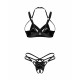 Комплект Obsessive Keira Lise 2-pcs crotchless set S/M - текстура м'якого мережива