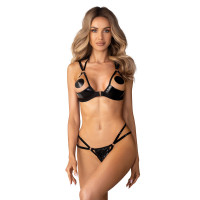 Комплект Obsessive Keira Lise 2-pcs crotchless set S/M