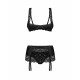 Комплект Obsessive Lecille 3-pcs crotchless set 2XL/3XL - елементи кротчлес дизайну
