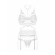 Комплект Obsessive Premisis White 3-pcs crotchless set S/M - спинка, деталі