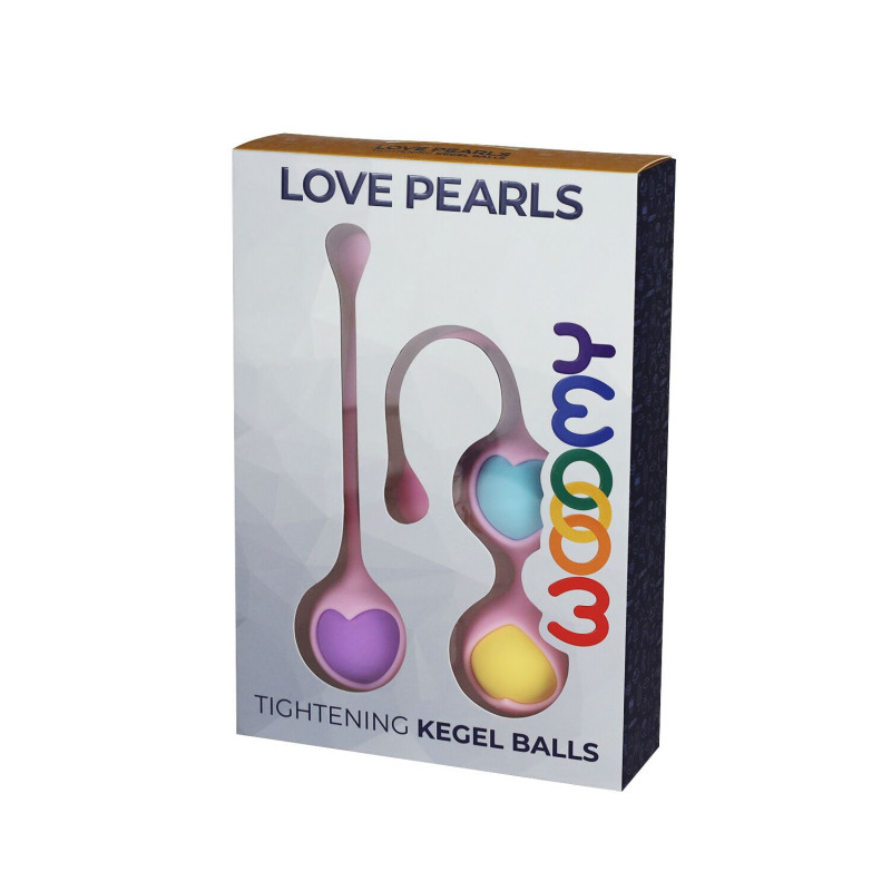 Комплект вагінальних кульок Wooomy Love Pearls, що показує комплектність