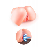 Смоктальний мастурбатор Real Body Real Nina (вагіна, анус) з вібрацією та звуком