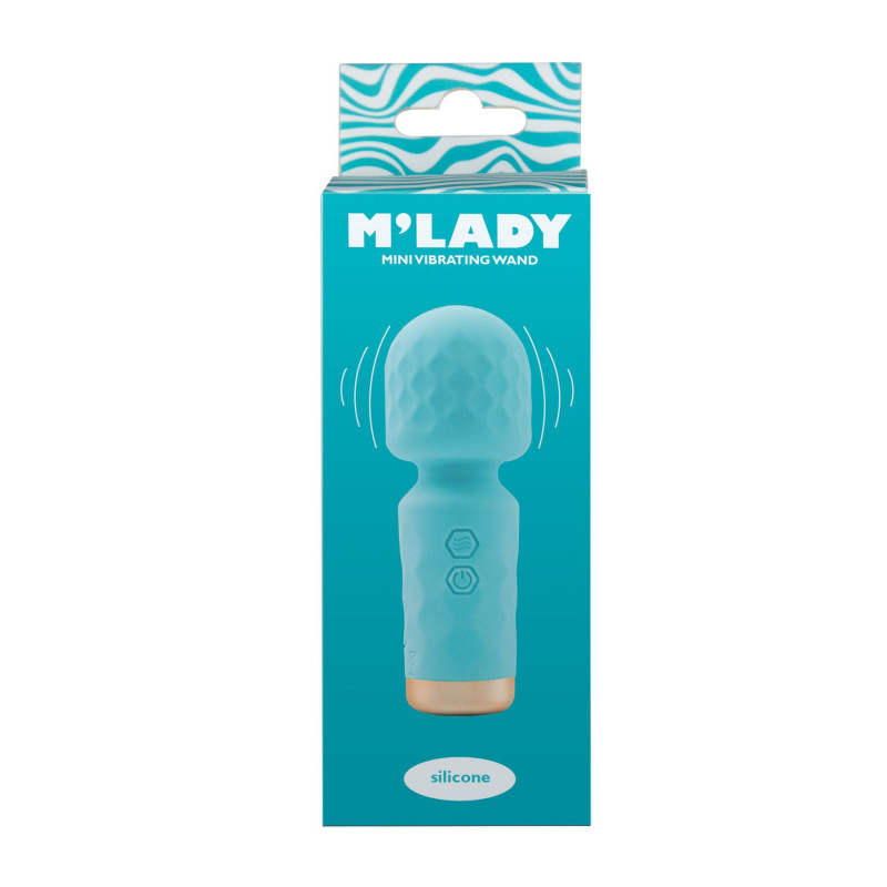 Вібромасажер BMS M'Lady Mini Vibrating Wand Teal - детальний вигляд головки масажера
