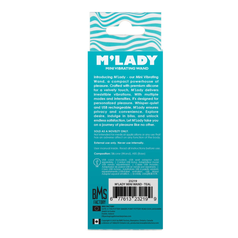 Вібромасажер BMS M'Lady Mini Vibrating Wand Teal - текстура матеріалу