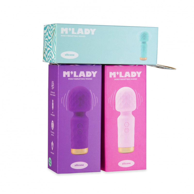 Комплектація вібромасажера BMS M'Lady Mini Vibrating Wand Teal - пристрій та кабель
