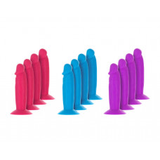 Набір фалоімітаторів ADDICTION Silly Willy 3.3” Silicone Dildo, 3 кольори, 12 шт — Keks-Hub