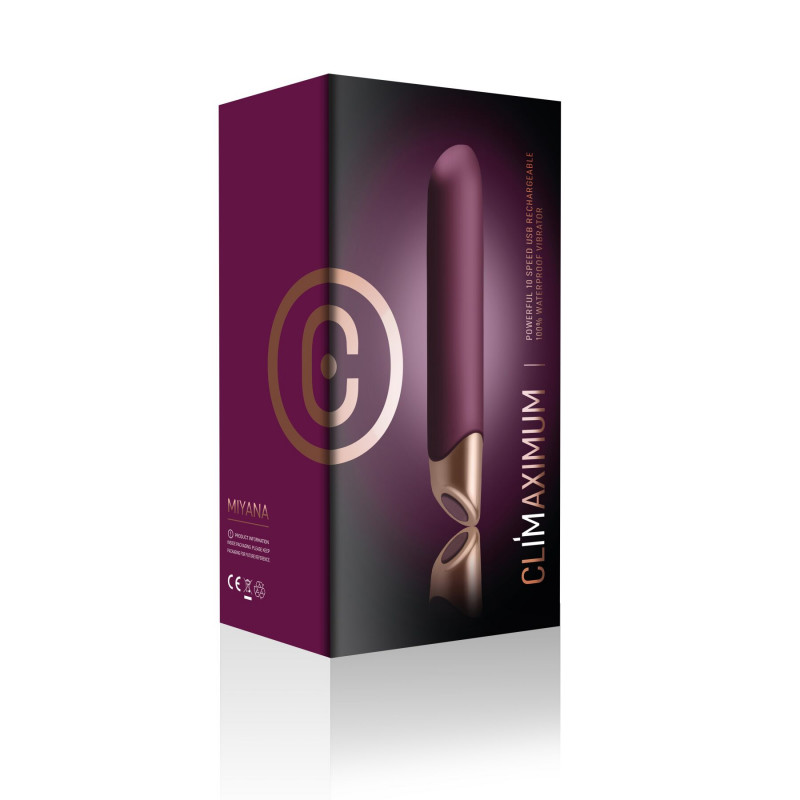 Детальний вигляд вібратора Climaximum Miyana, акцент на кнопках керування та формі