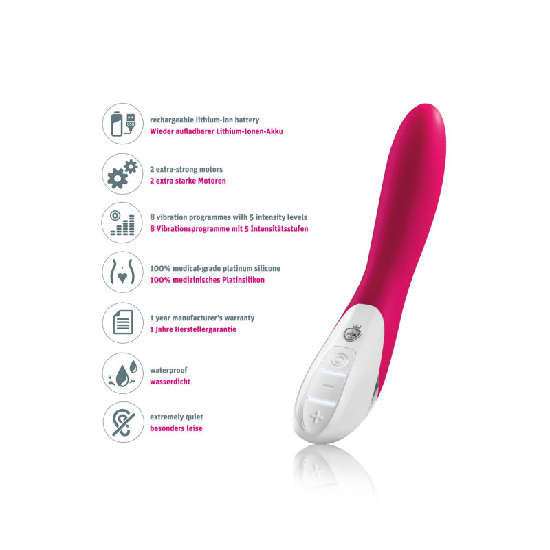 Рожевий вібратор Mystim Elegant Eric у всій красі, з різних ракурсів