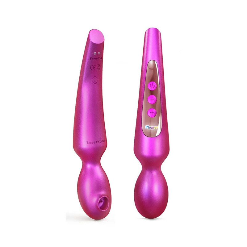 Вібромасажер Love To Love Pleaser Iridescent Berry збоку, демонструє його ергономічну форму
