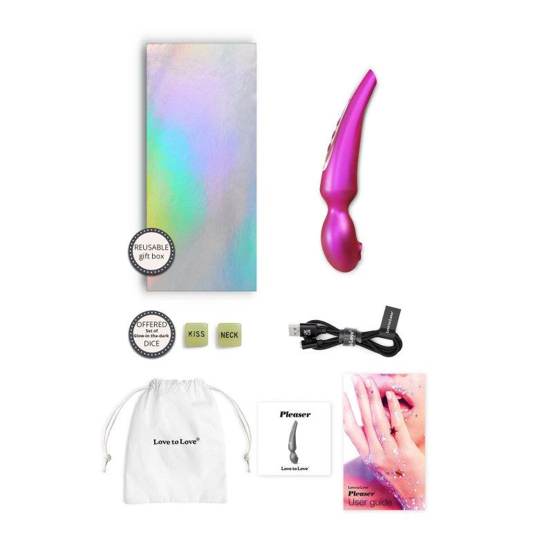 Вібромасажер Love To Love Pleaser Iridescent Berry в дії, демонстрація роботи