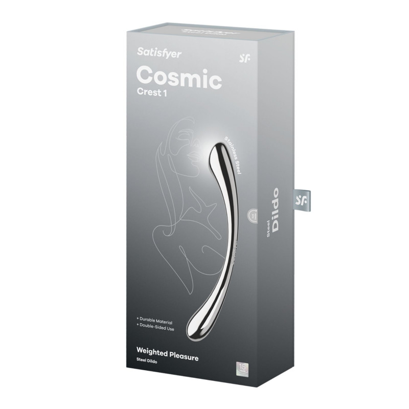 Металевий дилдо Satisfyer Cosmic Crest 1 - деталі дизайну, блискуча поверхня