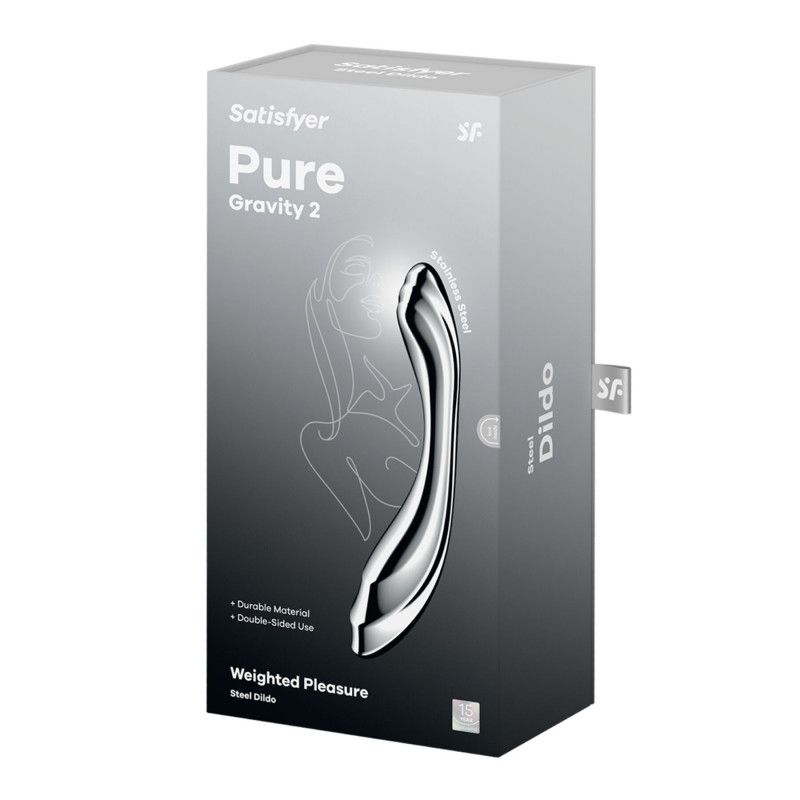 Металевий дилдо Satisfyer Pure Gravity 2: Вигин та ергономічний дизайн
