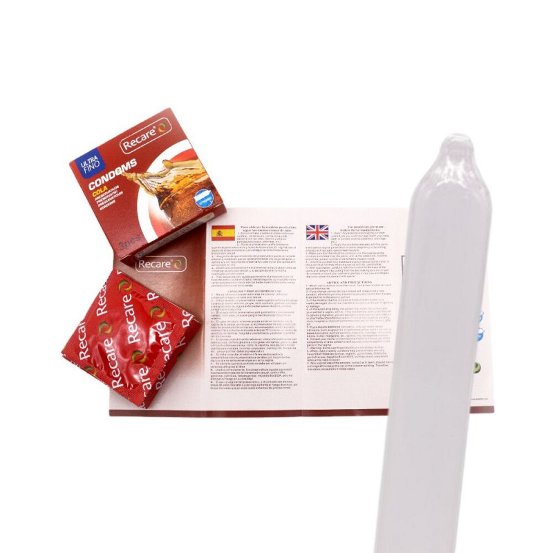 Презерватив Recare Cola Dotted&Ribbed: детальний вигляд ребер (смужок) збоку