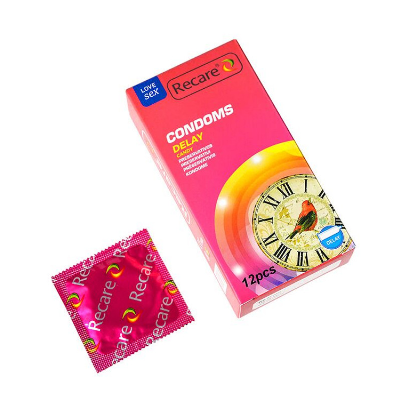 Презервативи Recare Delay Candy Condoms 12 шт, детальний вигляд упаковки