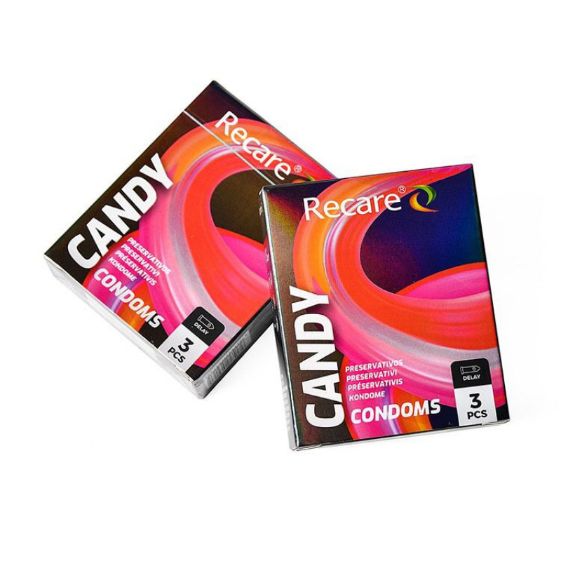 Презерватив Recare Holographic Delay Candy з пролонгувальним ефектом, текстура.