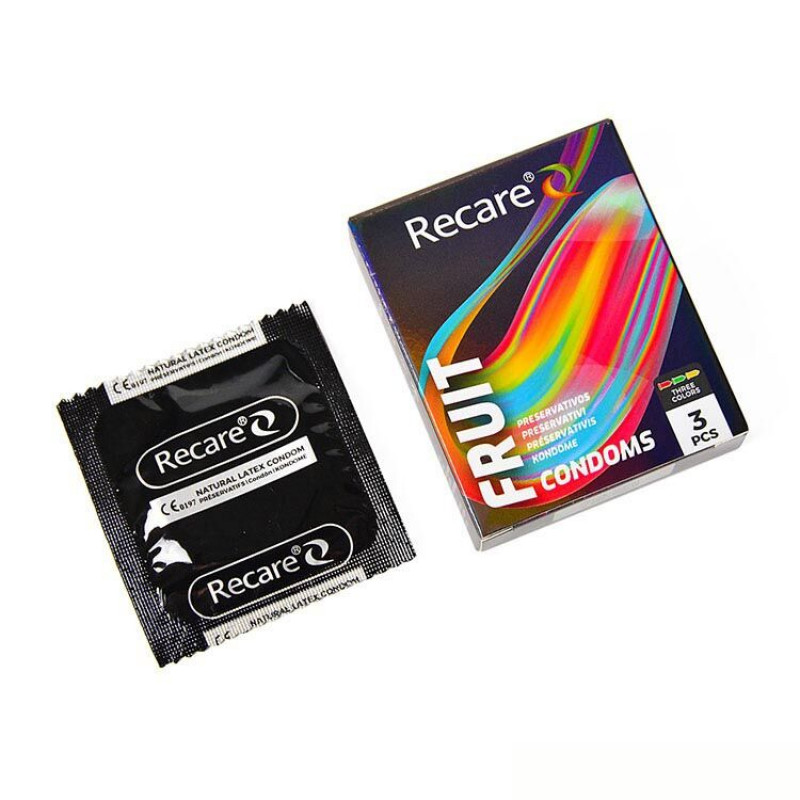 Презервативи Recare Holographic Fruit Flavour: детальний вигляд упаковки, інформація про аромати