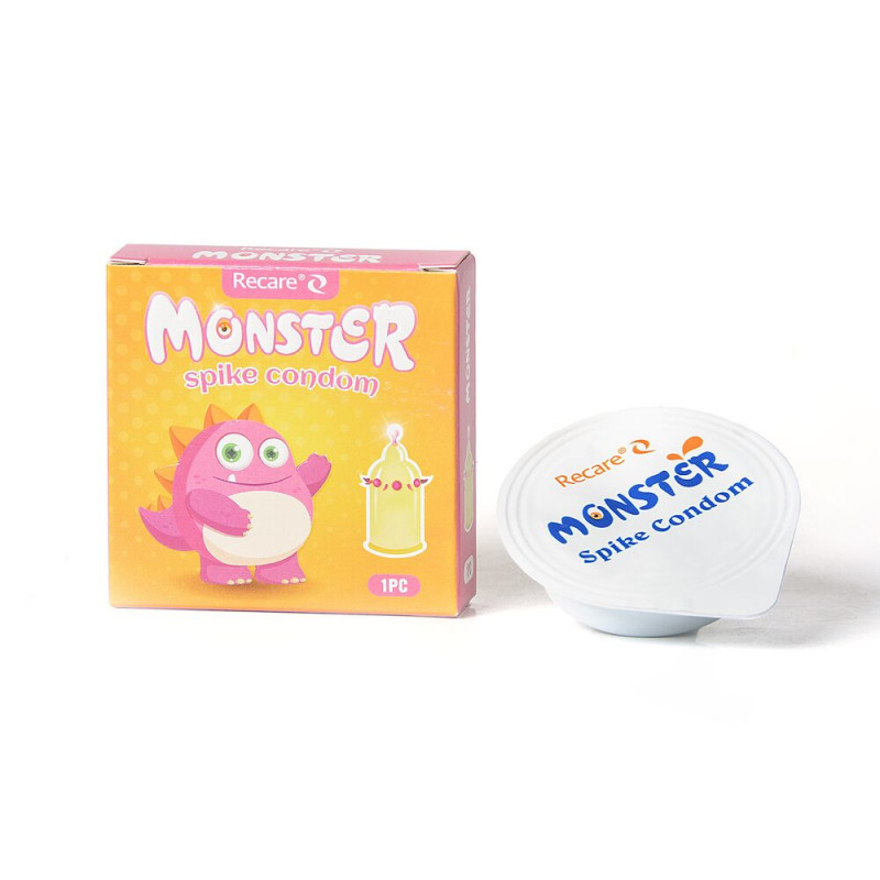 Упаковка Recare Pink Monster Spike Condom - стильний дизайн рожевого презерватива