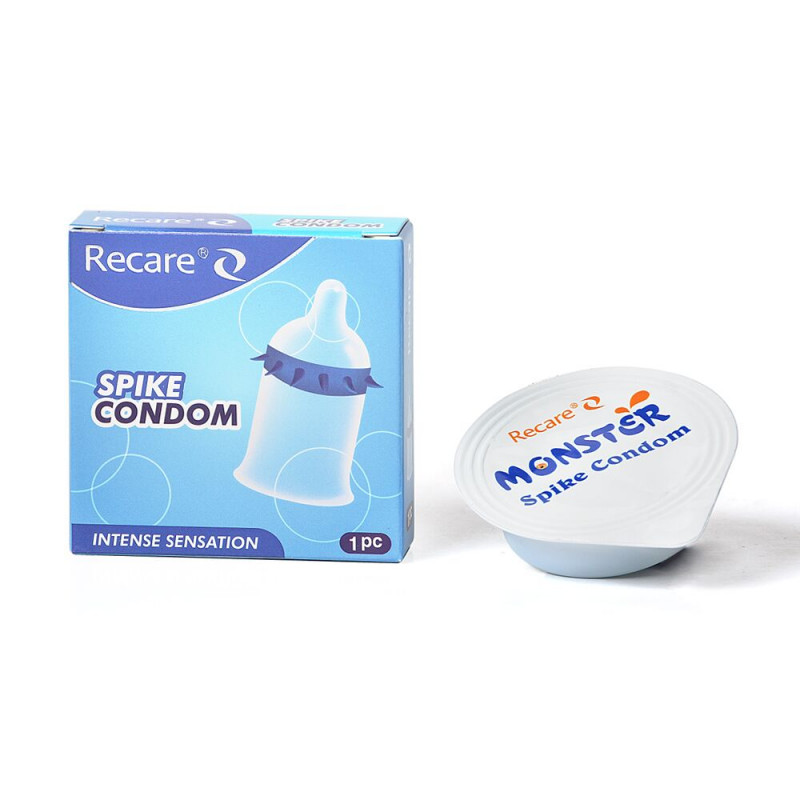Упаковка презерватива Recare Spike Condom Blue