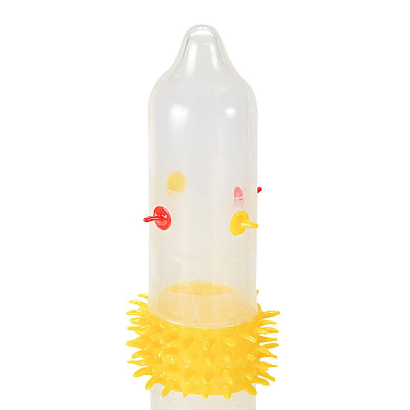 Recare Spike Condom Orange – вид збоку, демонструє шипи