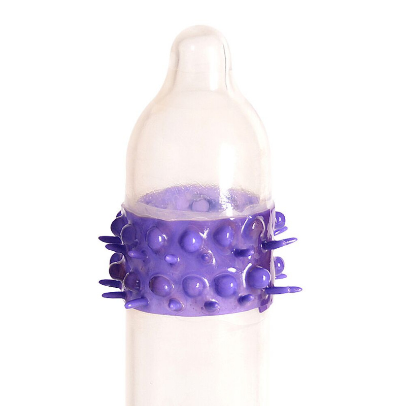 Вигляд збоку насадки Recare Yellow Monster Spike Condom, що демонструє текстуру пухирців