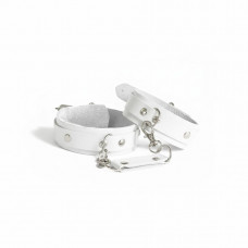 Наручники із натуральної шкіри Art of Sex - Eva, колір білий