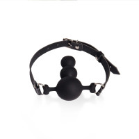 Кляп силиконовый Art of Sex - Balls, экокожа, черный