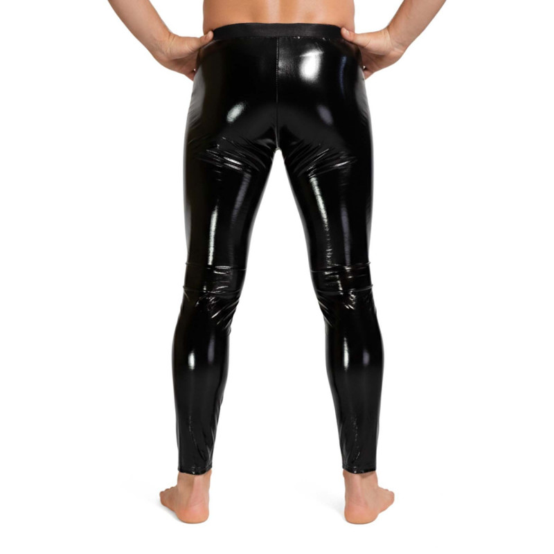 Лаковані чоловічі легінси Art of Sex Matthias чорні - вид збоку