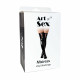 Текстура лакованої поверхні чорних панчіх Art of Sex - Mistress