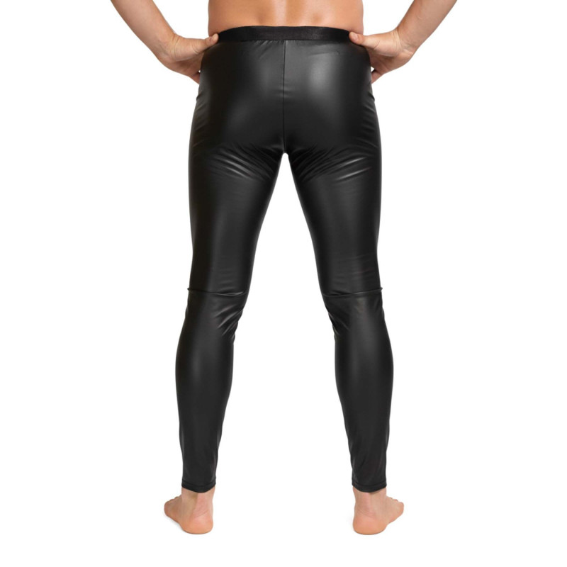 Чоловічі легінси Art of Sex - Matthias, чорні, матовий ефект, детальний вигляд текстури тканини, розмір М