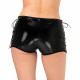 Шортики Art of Sex Kylie з ефектом мокрого оксамиту, вид збоку, чорні, з регульованою шнурівкою