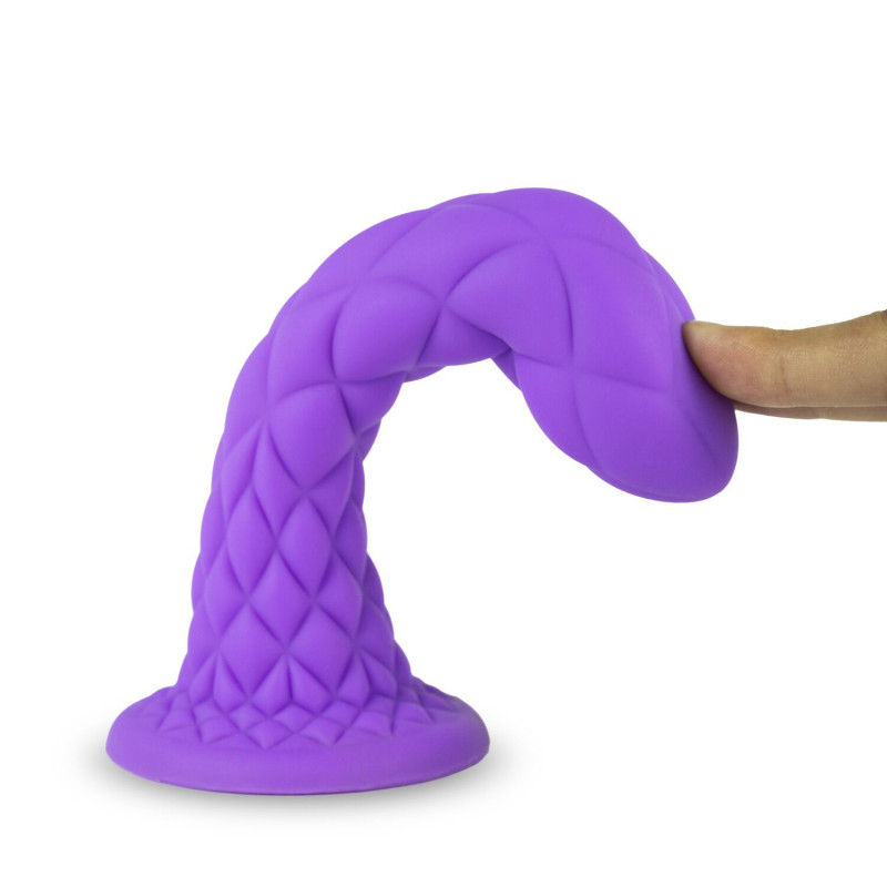 Фалоімітатор SilexD Fantasy Liquid Silicone Dreamy 7in Purple - текстура поверхні, гладка, приємна на дотик, liquid silicone