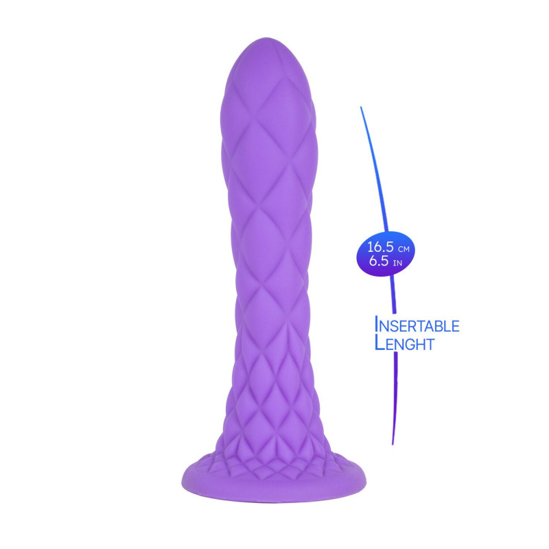 Фалоімітатор SilexD Fantasy Liquid Silicone Dreamy 7in Purple - в розрізі, демонстрація внутрішньої структури, liquid silicone