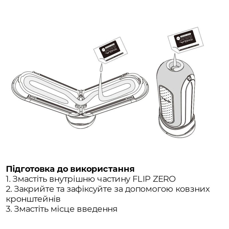 Мастурбатор Tenga Flip Zero White, вид зверху, деталі механізму розкладання
