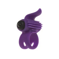 Ерекційне віброкільце Adrien Lastic Bullet Lastic Ring з язичком та щіточкою