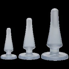 Набір анальних пробок Doc Johnson Crystal Jellies Anal Clear, діаметр 2см - 3см - 4см — Keks-Hub